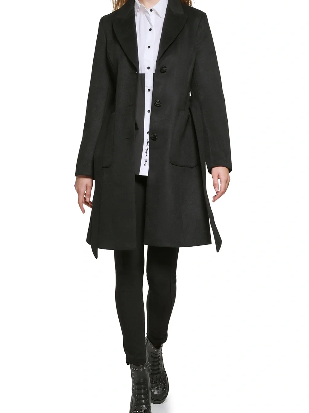 Karl Lagerfeld Paris Berry Purple Magenta Fuschia Wool Trench Pea Coat Designer
